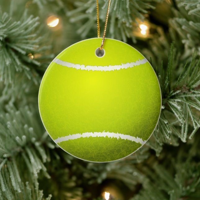 Custom Yellow Tennis Ball Keramik Keramik Ornament (Baum)