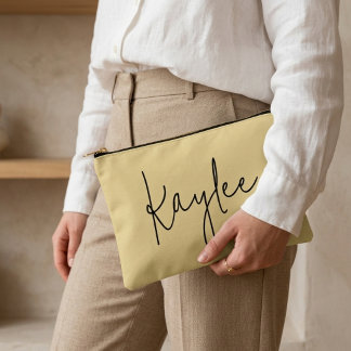 Custom Yellow Wedding Party Favor Pouch, Mom Gift Zubehörtasche