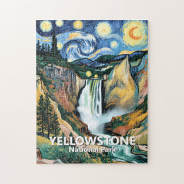 Custom Yellowstone Lower Falls Van Gogh Colorful Puzzle