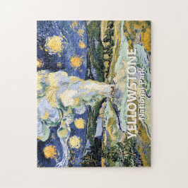 Custom Yellowstone Old Faithful Geyser Art Vintage Puzzle