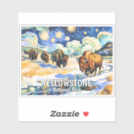 Custom Yellowstone Wildlife Buffalo Vibrant Nature Aufkleber