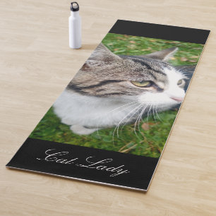 Custom Yoga Mat mit niedlichem Katz-Foto und Name Yogamatte