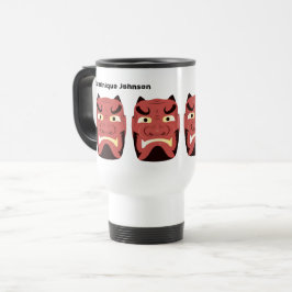 Custom Yokai Oni (japanischer Dämon) Travel Mug Reisebecher