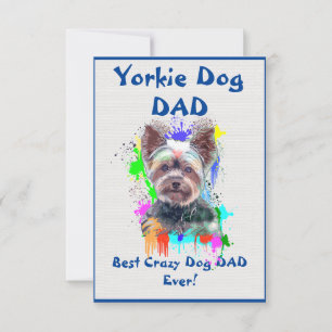 Custom Yorkie dad Dog Best Crazy Dog Vater Dankeskarte