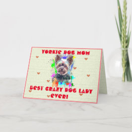 Custom Yorkie Mama Hund Beste Crazy Dog Lady Card Dankeskarte