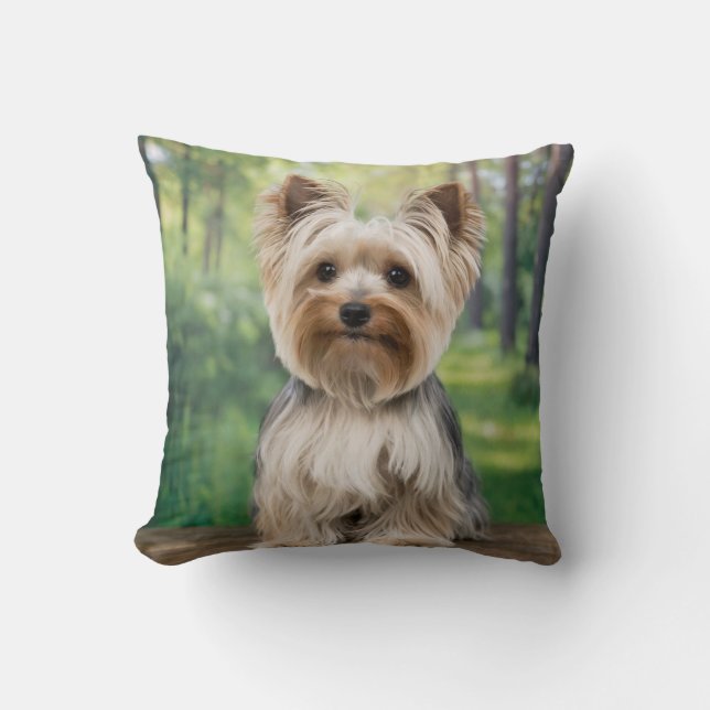 Custom Yorkie Pillow Kissen (Vorderseite)