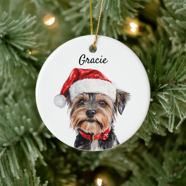 Custom Yorkshire Terrier Dog Keramik Ornament (Baum)