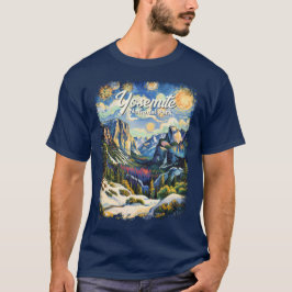 Custom Yosemite Tunnel View Winter Van Gogh Style T-Shirt