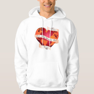 Custom YOU SET my WORLD on FIRE Red Earth Ribbon Hoodie
