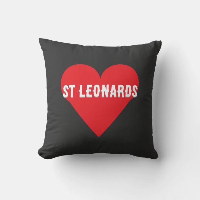 Custom your city or St Leonards heart Throw Pillow Kissen (Vorderseite)