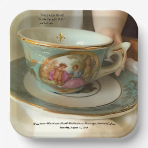 Custom [Your Event] French Teacup Paper Plate Pappteller