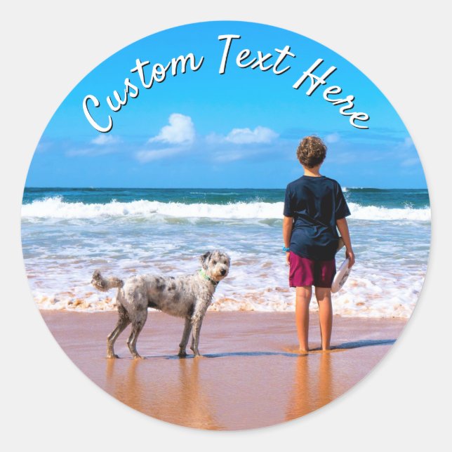 Custom Your Pet Photo Stickers Personalized Text (Vorderseite)