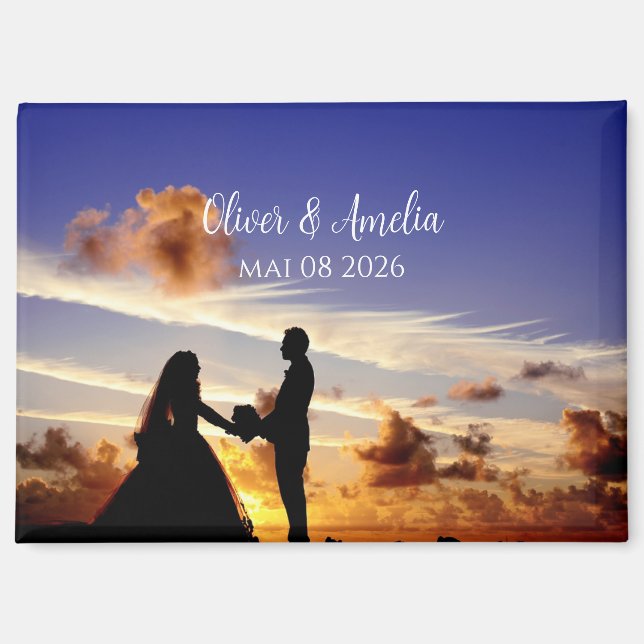custom your photo personalized name wedding magnet (Vorderseite)
