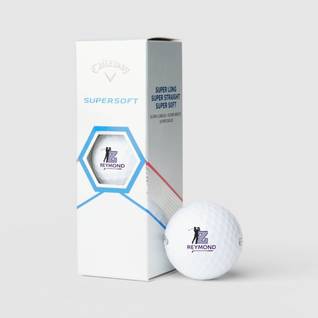 Custom Z Purple Initial Mark - to identify golfer Golfball (Verpackung)