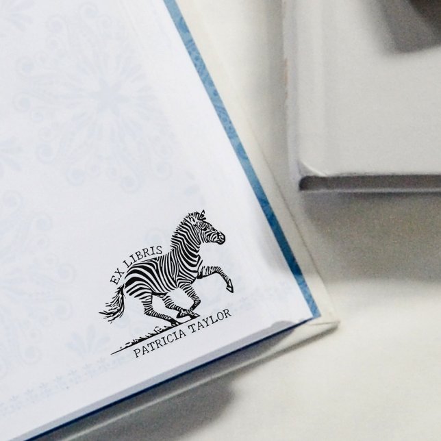 Custom Zebra Ex Libris Buchzeichen Gummistempel (Von Creator hochgeladen)