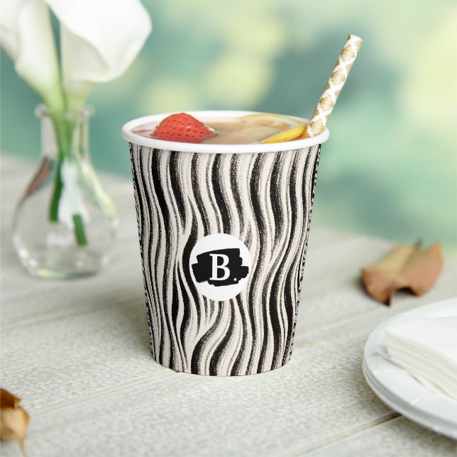Custom Zebra Paper Cup - Personalisiertes Party Pappbecher (In Situ)