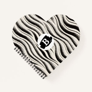 Custom Zebra Stripe Heart Notebook Notizbuch