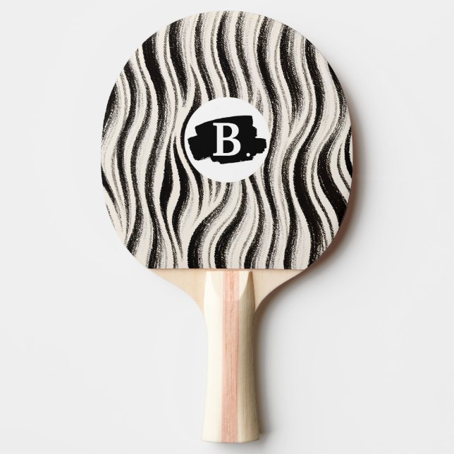 Custom Zebra Stripe Ping Pong Paddle Tischtennis Schläger (Vorderseite)