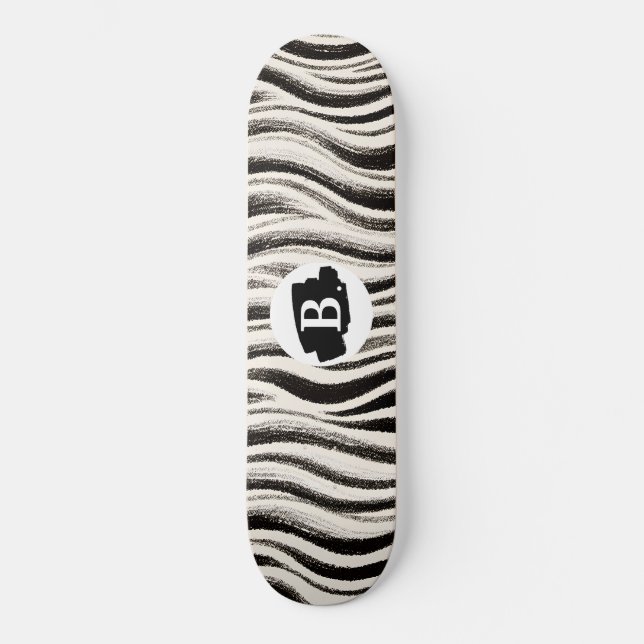 Custom Zebra Stripe Skateboard (Vorderseite)