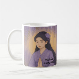 Custom Zen Meditation Kunst ACHTUNG Yoga Lila Kaffeetasse
