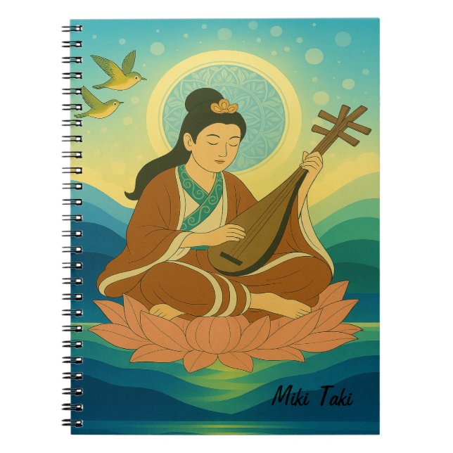 Custom Zen Meditation Mindful Goddess Benzaiten Notizblock (Vorderseite)