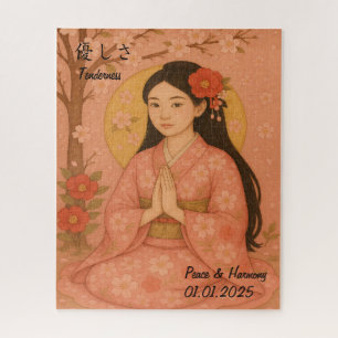 Custom Zen Meditation Mindful Japan Abbildung Puzzle