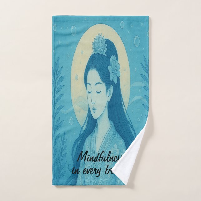 Custom zen Yoga Meditation Mindfulness Blue Handtuch (Handtuch)