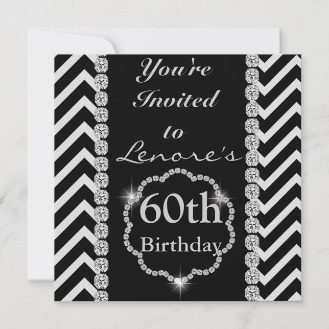 CUSTOM ZICKZACK BLING Einladung zum Geburtstag (Vorderseite)