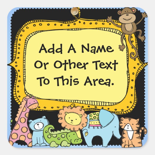 Custom Zoo Animals Elephant Giraffe Lion Stickers (Vorderseite)