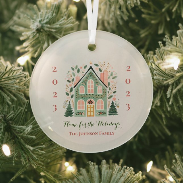 Custom "Zuhause for the Holidays" Ornament Aus Glas (InSitu)