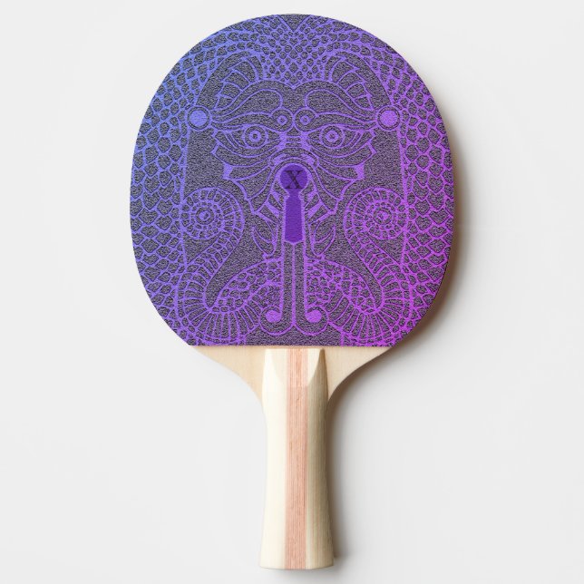CustomAbstract Dragon Ping Pong Paddle lilac/black Tischtennis Schläger (Vorderseite)