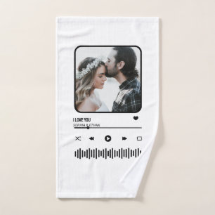Custome Foto Song Playlist Couple Valentine's Day Handtuch