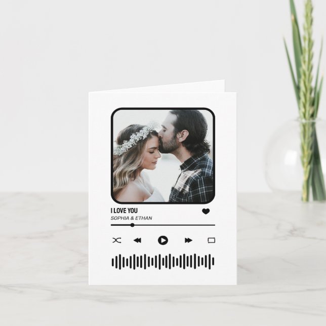 Custome Foto Song Playlist Couple Valentine's Day Karte (Vorderseite)