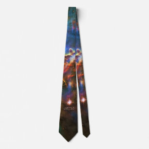Custome monogram initials Carina Nebula Pillars Krawatte
