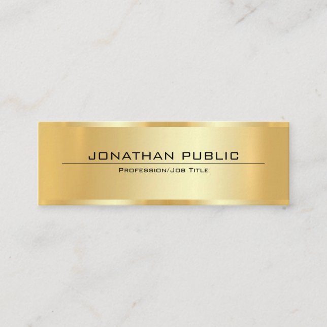 Customer Professional Elegant Faux Gold Template Mini Visitenkarte (Vorderseite)