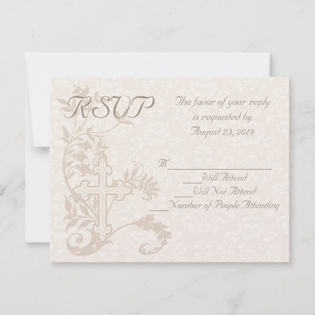 CustomInvites Cross Blüh Wedding RSVP Card (Vorderseite)
