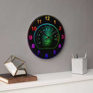 Customisable Automotive Car Themed Clock Große Wanduhr