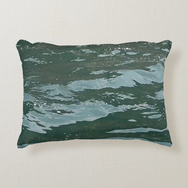 Customisable Azure Oceans Abstract Sea Water Coast Dekokissen (Vorderseite)