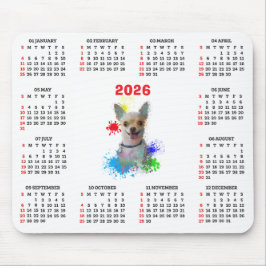 Customisable Cute Chihuahua Dog Calendar  Mousepad
