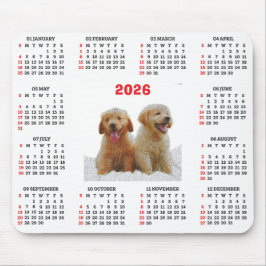 Customisable Cute Golden Retriever Dog Calendar  Mousepad