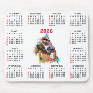 Customisable Cute Pittie Dog Calendar   Mousepad