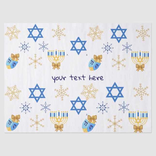 Customisable Hanukkah winter tissue Paper Seidenpapier (Vorderseite)