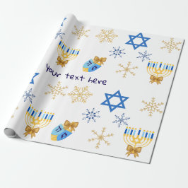 Customisable Hanukkah winter Wrapping Paper Geschenkpapier