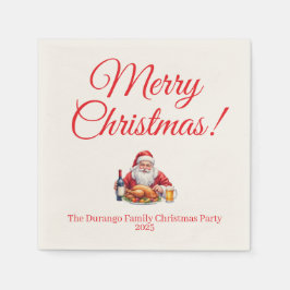 Customisable Jolly Santa Claus Christmas Party Serviette