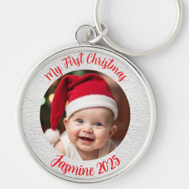 Customisable Premium Circle Baby First Christmas Schlüsselanhänger