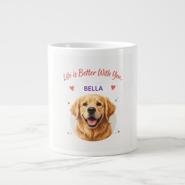 Customised Dog Name mug for your loved ones Jumbo-Tasse (Vorderseite)