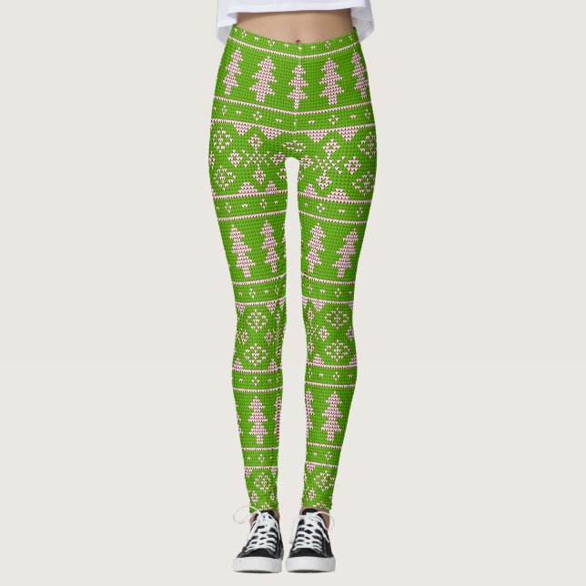 Customiz it - Sweater Style - Ugi Weihnachts-Yoga Leggings (Vorderseite)