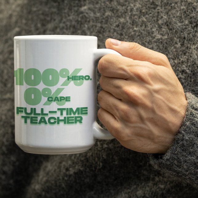 Customizable 100% Hero 0%Cape Mug for teachers  Kaffeetasse (Von Creator hochgeladen)