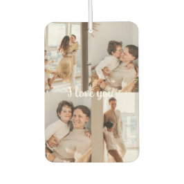 Customizable 4-Photo Collage I Love You Keepsake Autolufterfrischer