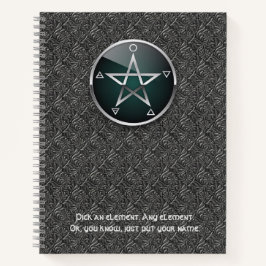 Customizable 8.5 x 11 Elemental Pentacle Notebook Notizbuch